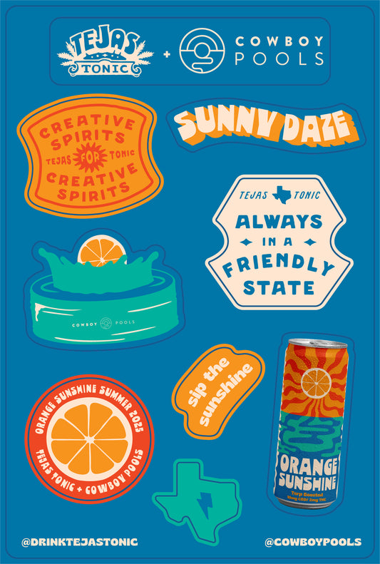 Tejas x Cowboy Pools Sticker Sheet