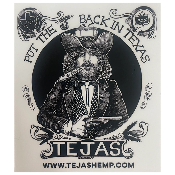 Tejas Hemp Sticker - Black